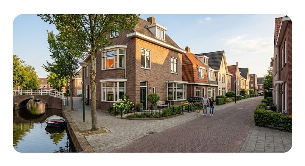Nederlandse woonstraat met omgevingsanalyse voor je woningwaarde
